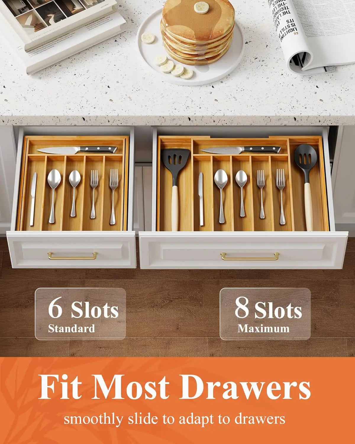 Smart Bamboo Drawer Organizer