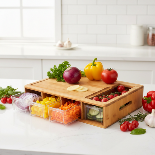 Bamboo Cutting Board With Storage